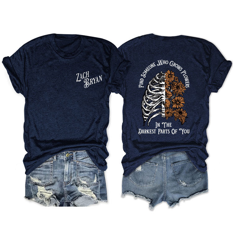 Fashion Casual Find Someone Who Grows Fun Crew Neck Summer Short Sleeves