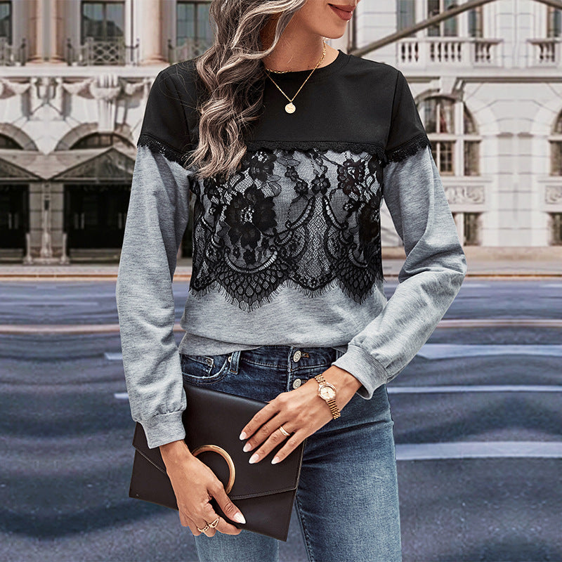 New Fashion Women Color Long-Sleeved Hoodie Female Autumn