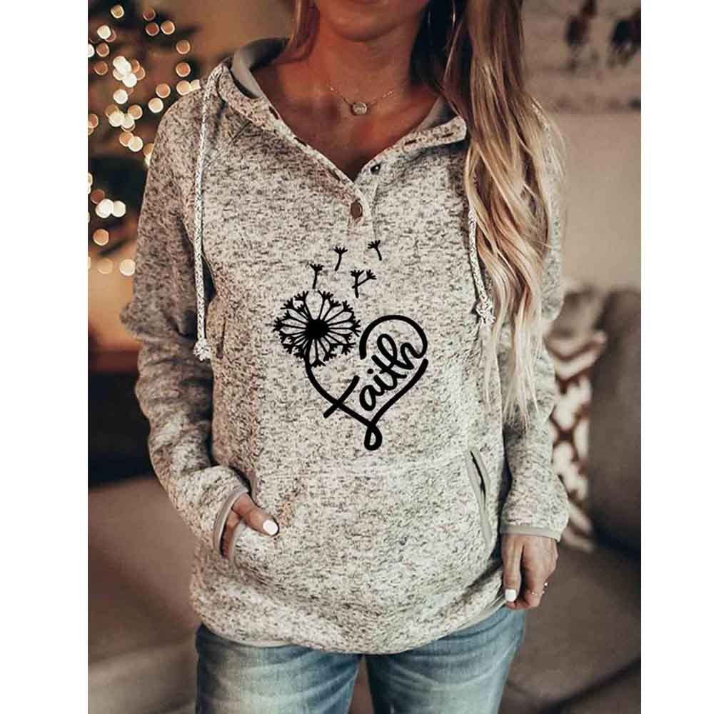 New Female Hoodie Large Size Christmas Print Hoodie