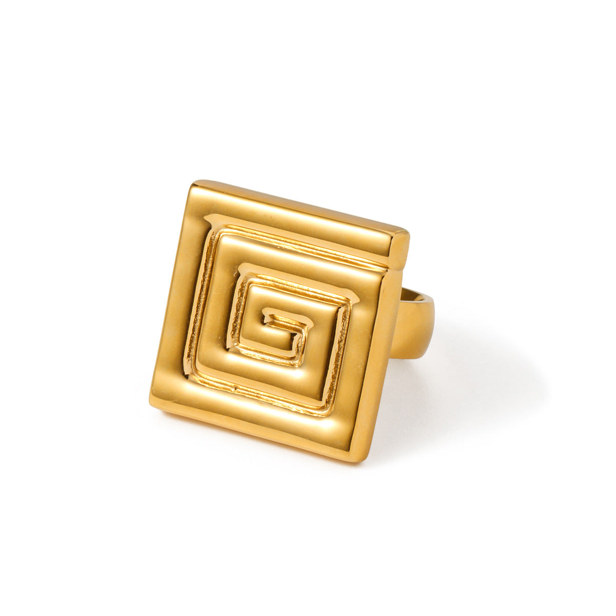 5pcs Fashion 18K Gold Stainless Steel Back Ring Simple Design Sense Ring No. 7 Women