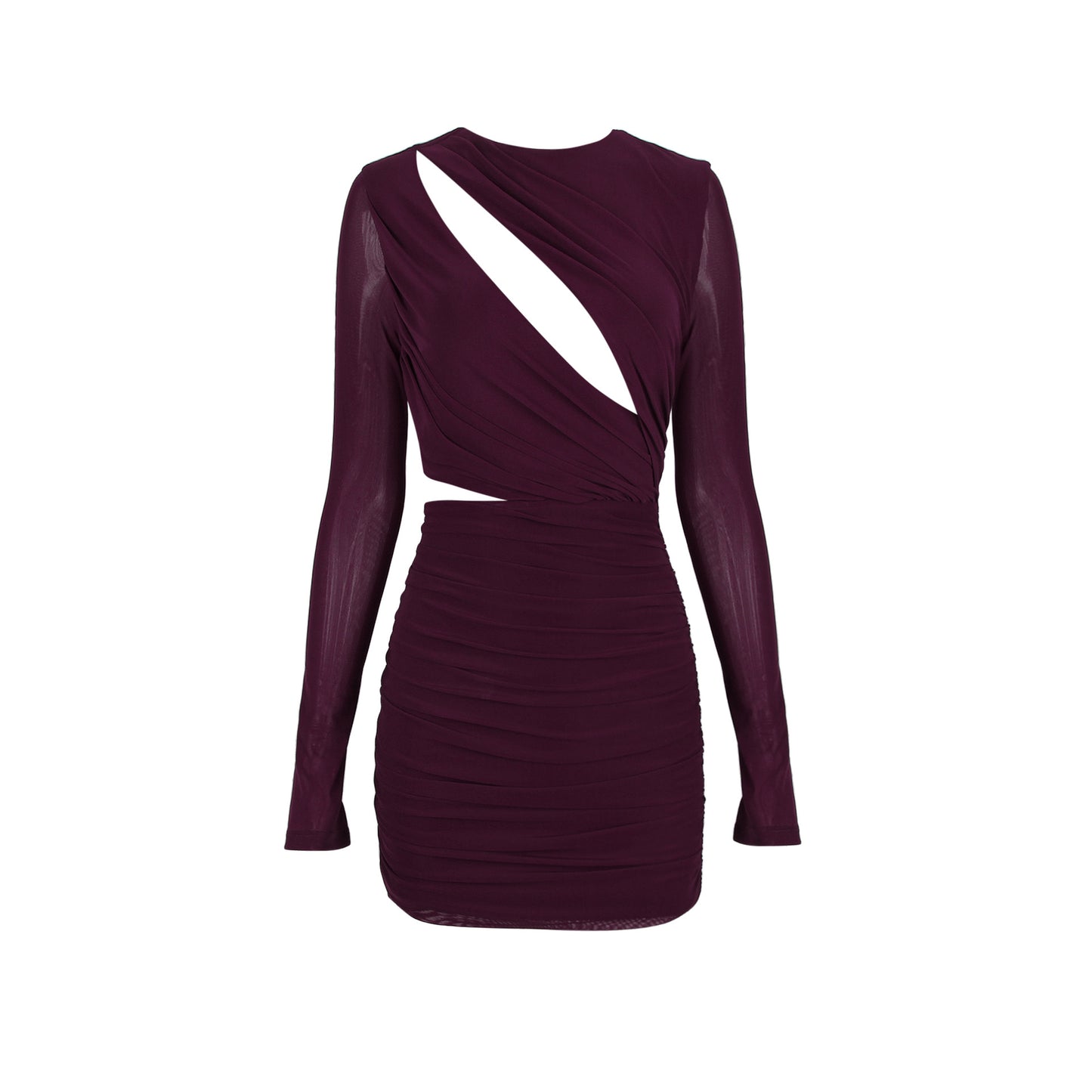 Sexy Women's Autumn/Winter Long Sleeve Hollow Pleated Sheath Sheath Hip Skirt Spice Girl Dress