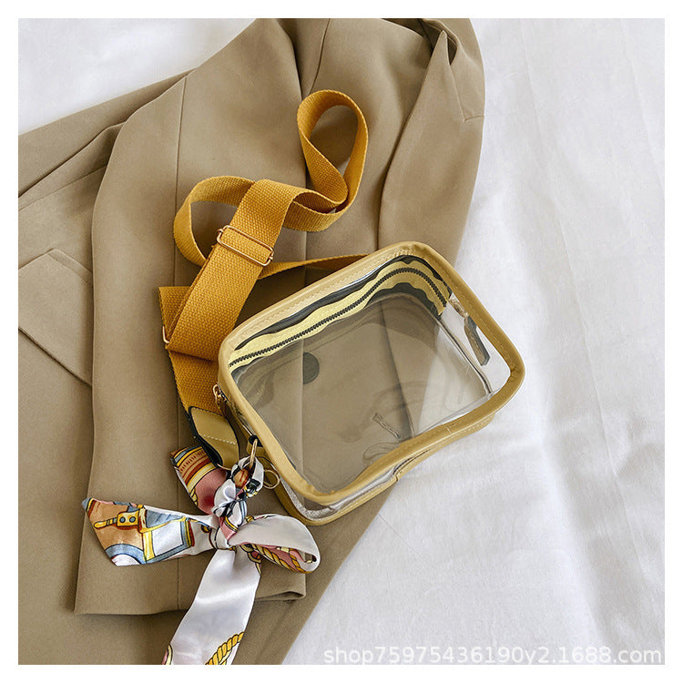 Pvc Crossbody Women's Bag New Transparent Jelly Bag Personality Mobile Phone Casual  One-Shoulder Small Square Bag Trend