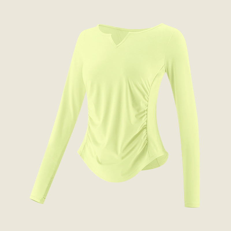 Nylon Yoga Wear Women's Quick-Drying Fitness Wear Sports Top Pilates Training Wear Long-Sleeved Clothes Running Smock Autumn