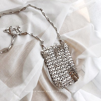 Women's Bag New  The Same Mobile Phone Bag Chain Shiny Piece Bead Bag Single Shoulder Crossbody Bag Small Bag