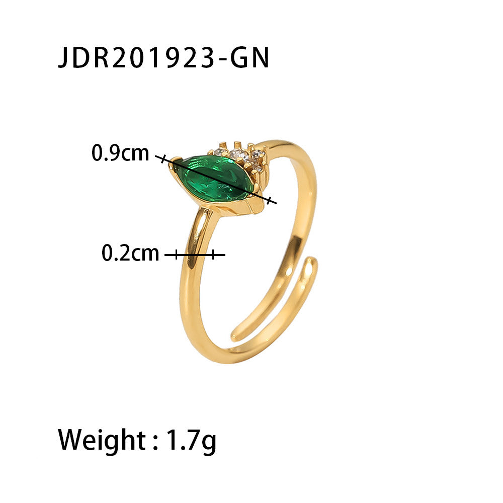 5pcs Fine Style Titanium Steel Ring 18K Gold Stainless Steel Inlaid Zircon Ring Fashion Hand Jewelry Women