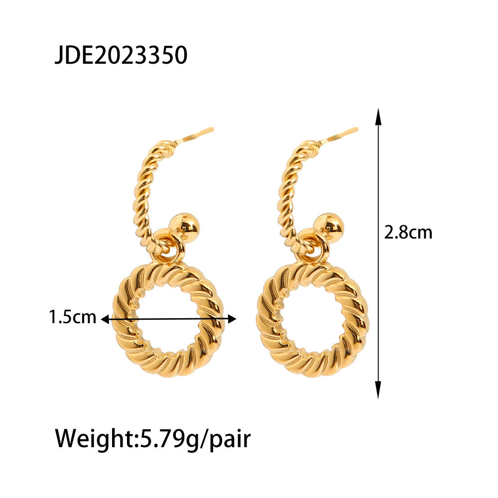5pcs Retro Style Twist Earrings For Women Autumn And Winter New Niche Design With A Sense Of Advanced Earring Personality Earrings