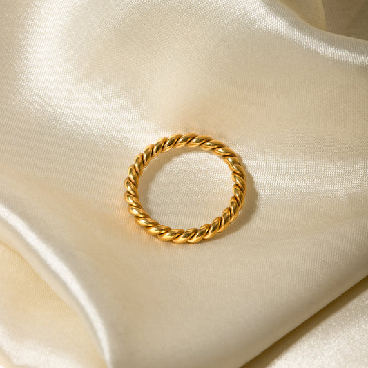 5pcs Braided Twist Titanium Steel Ring Niche Design Fashion Personality Plain Ring Index Finger Tide Ring Cold Ring