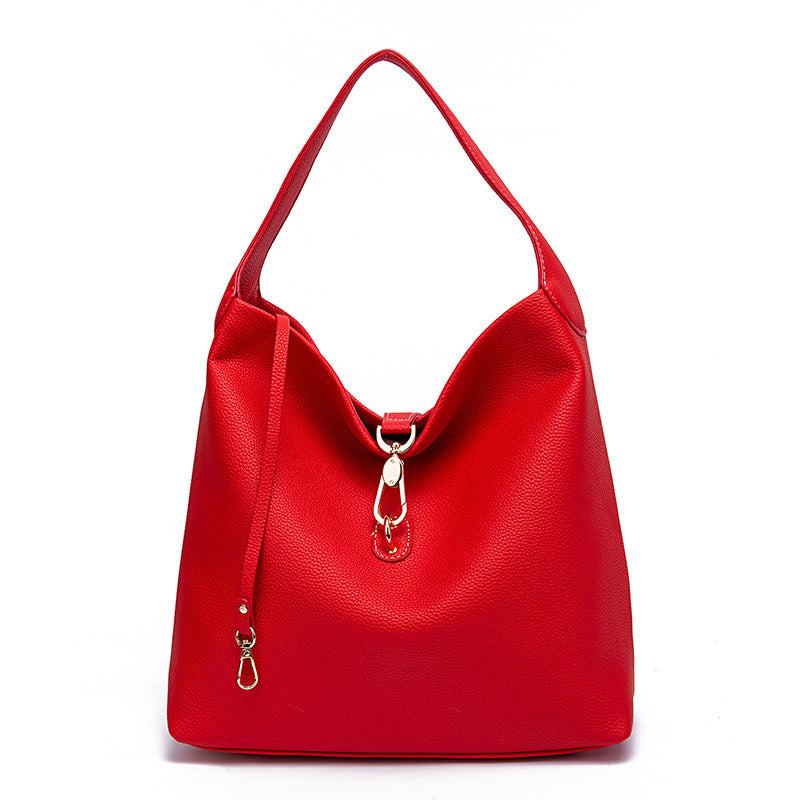 Retro New Granular Pebble Grain Hand Bill Of Lading Shoulder Underarm Women's Bag For