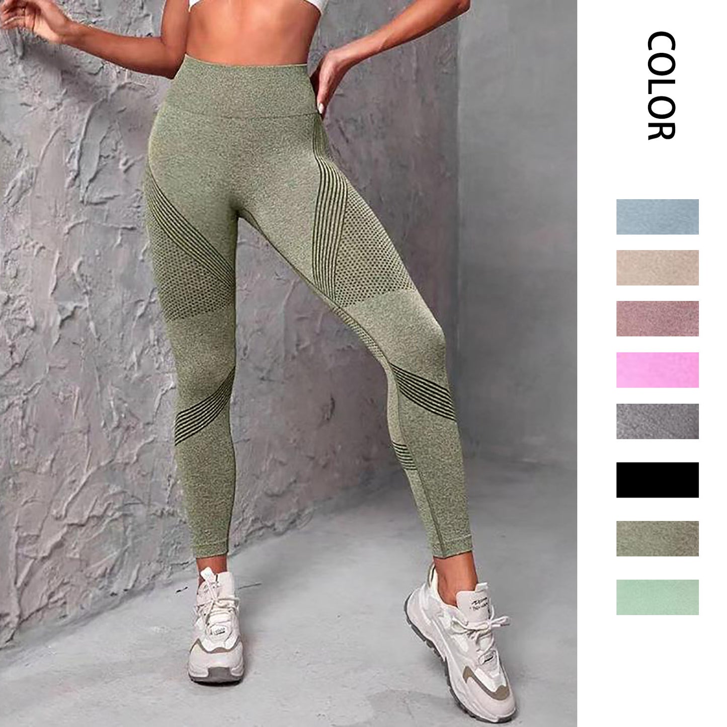 High-Waisted Seamless Peach Butt Belly Lift Tight Quick-Drying Stretch Exercise Pants Slim Breathable Pants