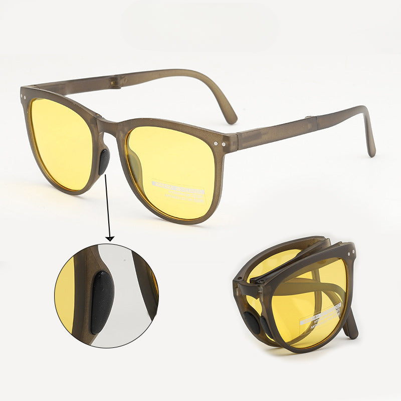 5 pairs UV400 Uv Sunscreen Sunglasses For Men Convenient Oval Frame Sunshade Folding Sunglasses For Women Polarizer