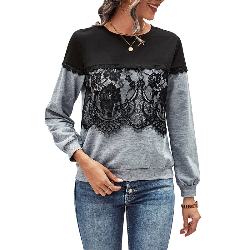 New Fashion Women Color Long-Sleeved Hoodie Female Autumn
