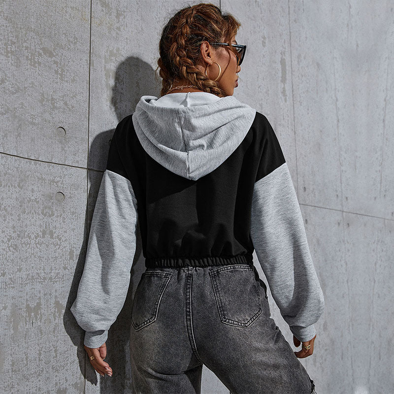 New Autumn Winter Casual Letter Hoodie Top Women's Short Hoodie