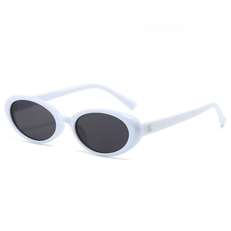 5 pairs Uv Protection Retro Oval Small Frame Sunglasses Women's Trend Hot Sunglasses