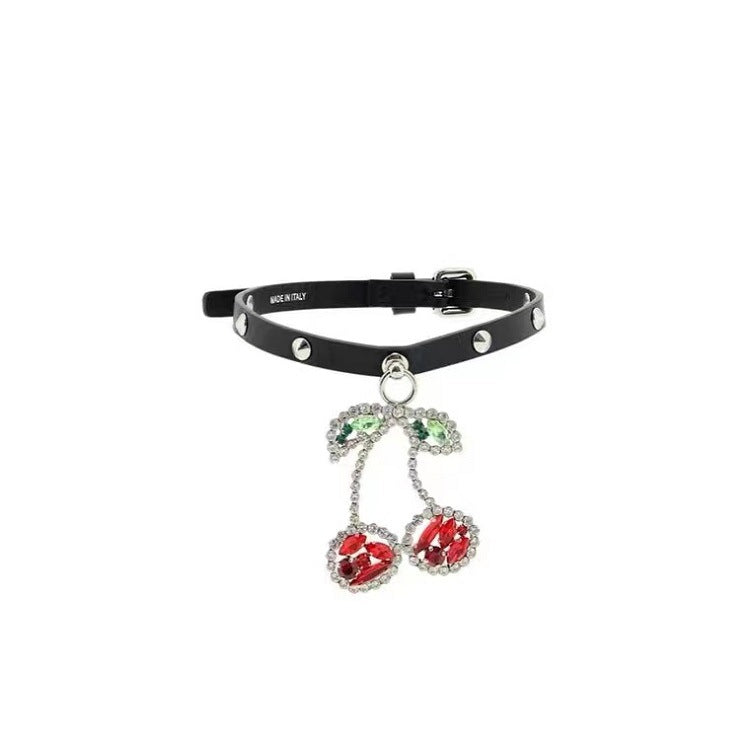 Star Moon Ar New Cherry Crystal Rivet Belt Collar Exaggerated Wind Simple Temperament Wind Punk Necklace
