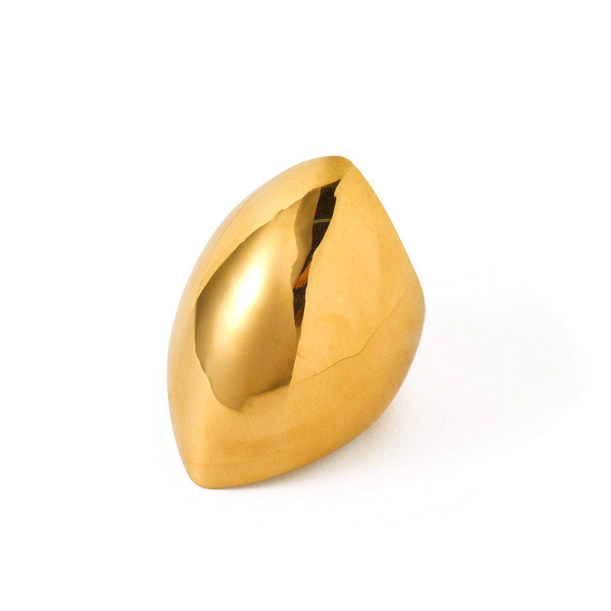 5pcs Tide Cold Titanium Steel 18K Gold Stainless Steel Chubby Oval Ring Female Niche Design