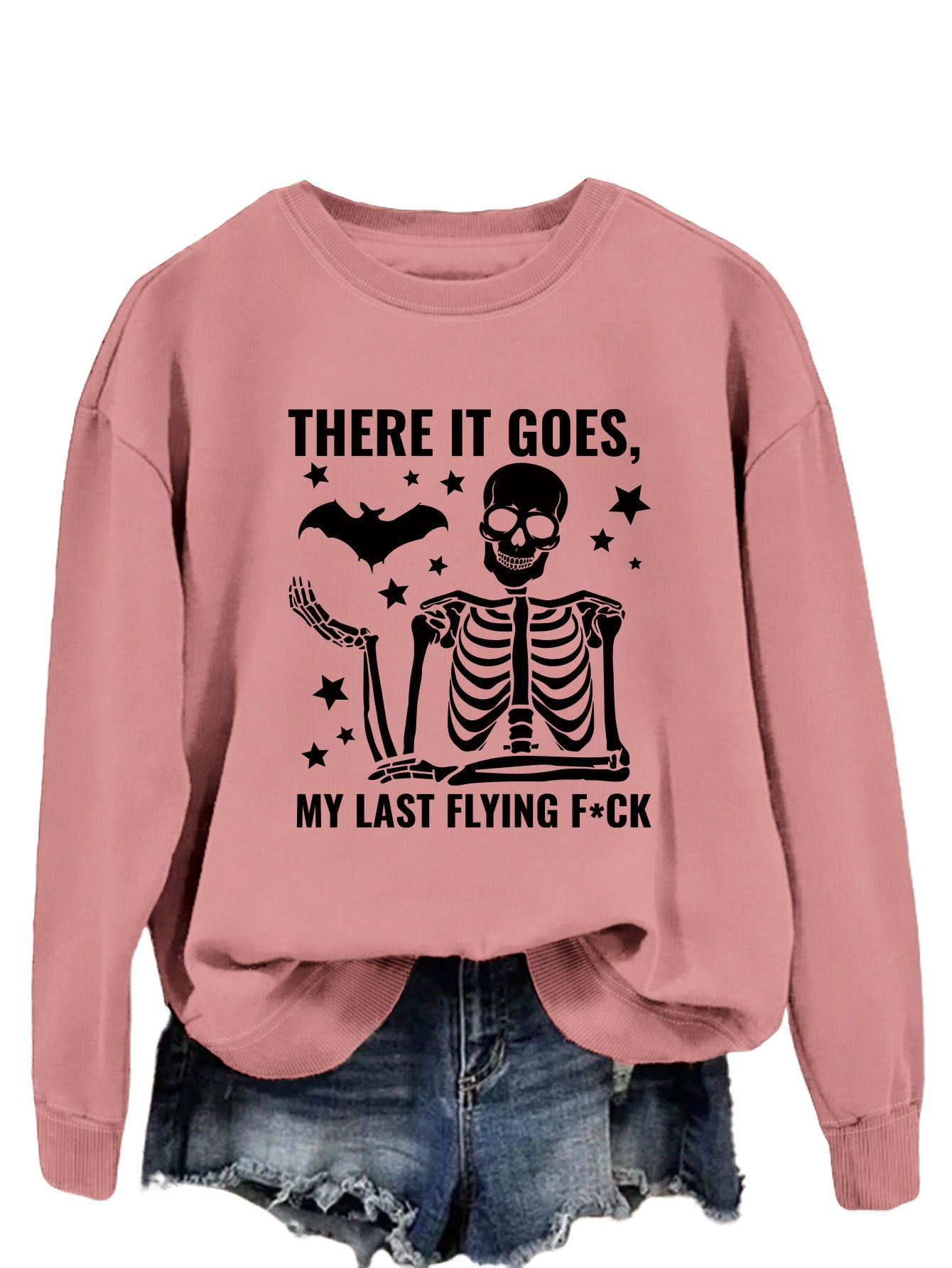 Print There It Goes Comfortable All-In-One Pullover Hoodie Autumn Fashion Long-Sleeved Shirt