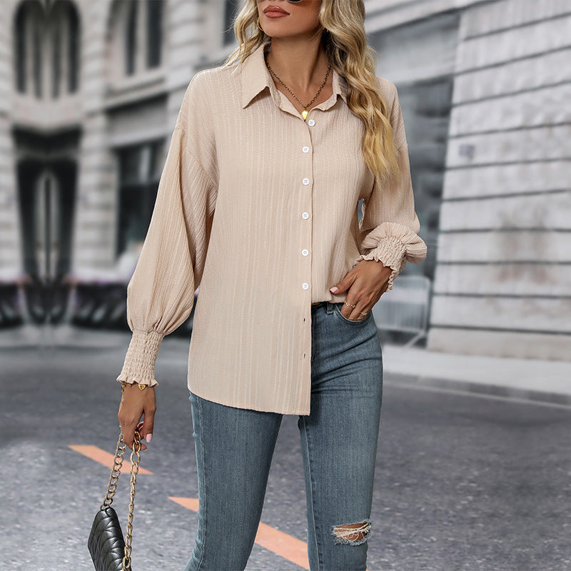 New Autumn Women's Solid Color Long-Sleeved Shirt