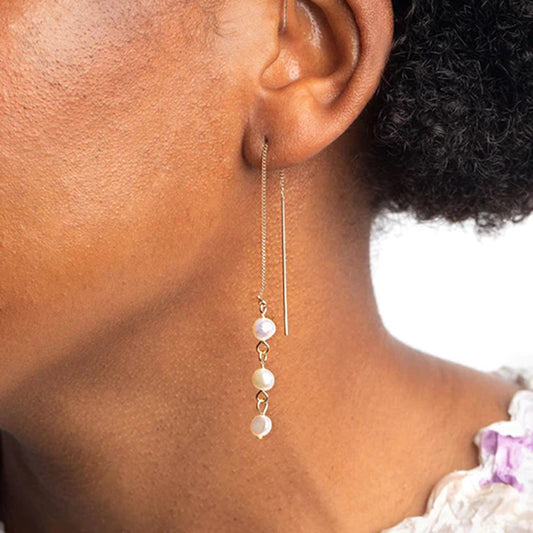 5pcs The New Fashion Design Sense Fringe Long Earrings Women Fashion Everything Pearl High-Grade Temperament Earrings