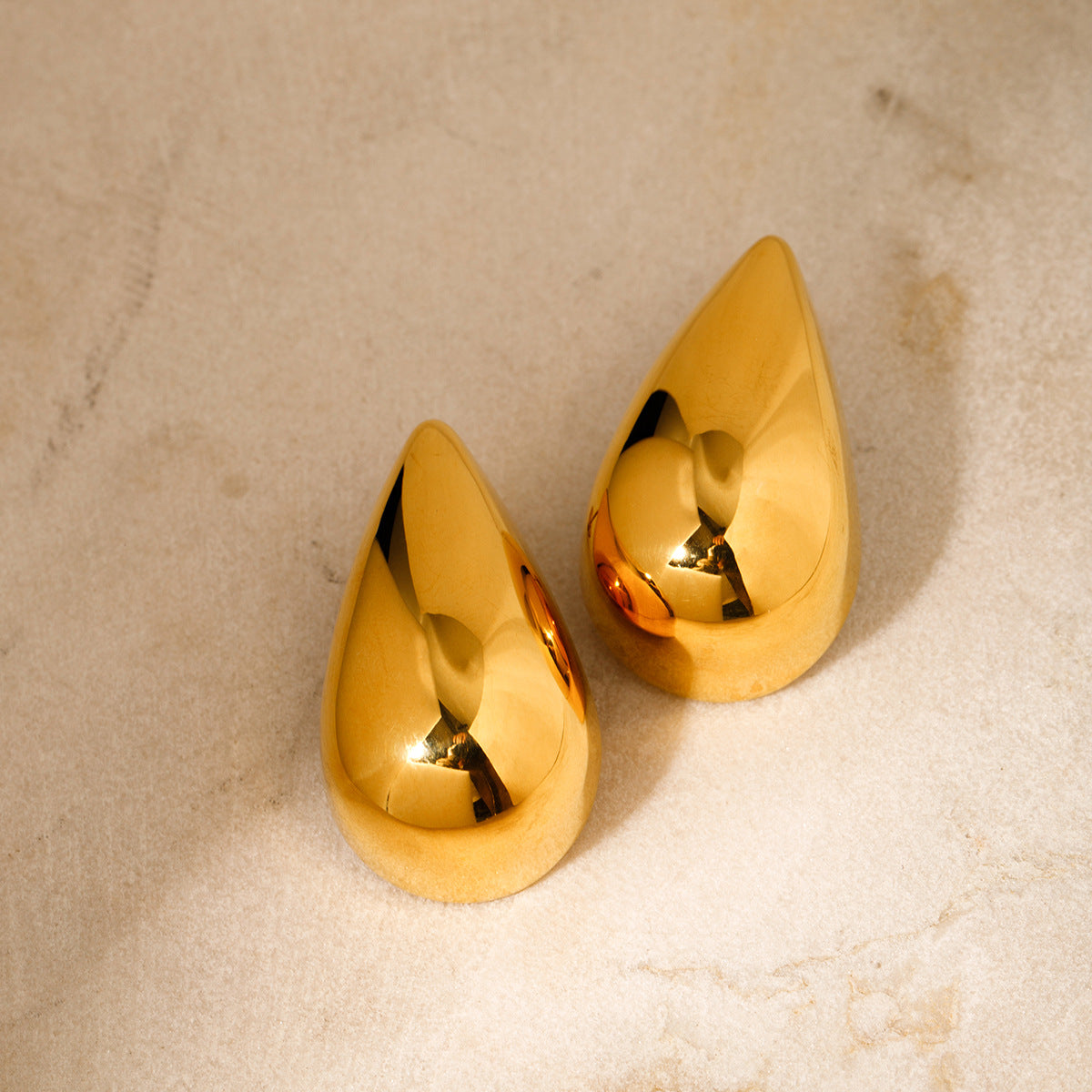 5pcs New 18K Gold Stainless Steel Drop Earrings Jewelry Fashion Personality Earrings Accessories