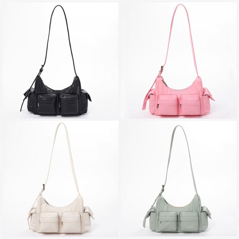 Straddle Bag Female Niche Design New Fashion Retro Pu Female Bag Single Shoulder Oblique Straddle Tote Bag
