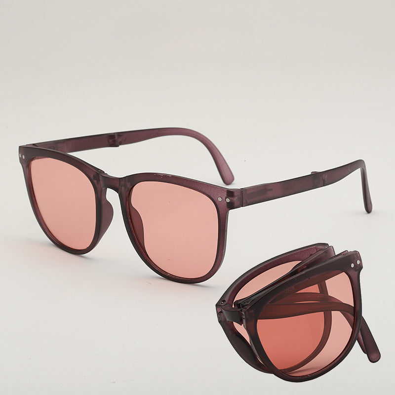 5 pairs UV400 Uv Sunscreen Sunglasses For Men Convenient Oval Frame Sunshade Folding Sunglasses For Women Polarizer