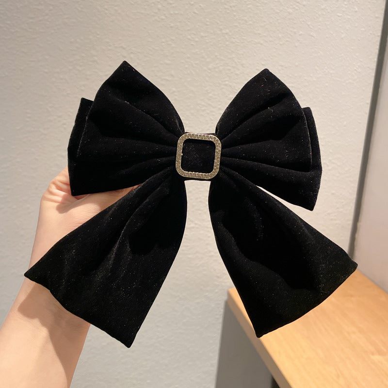 New Velvet Big Bow Hair Clip Back Head Hair Accessories Toasting Female Autumn