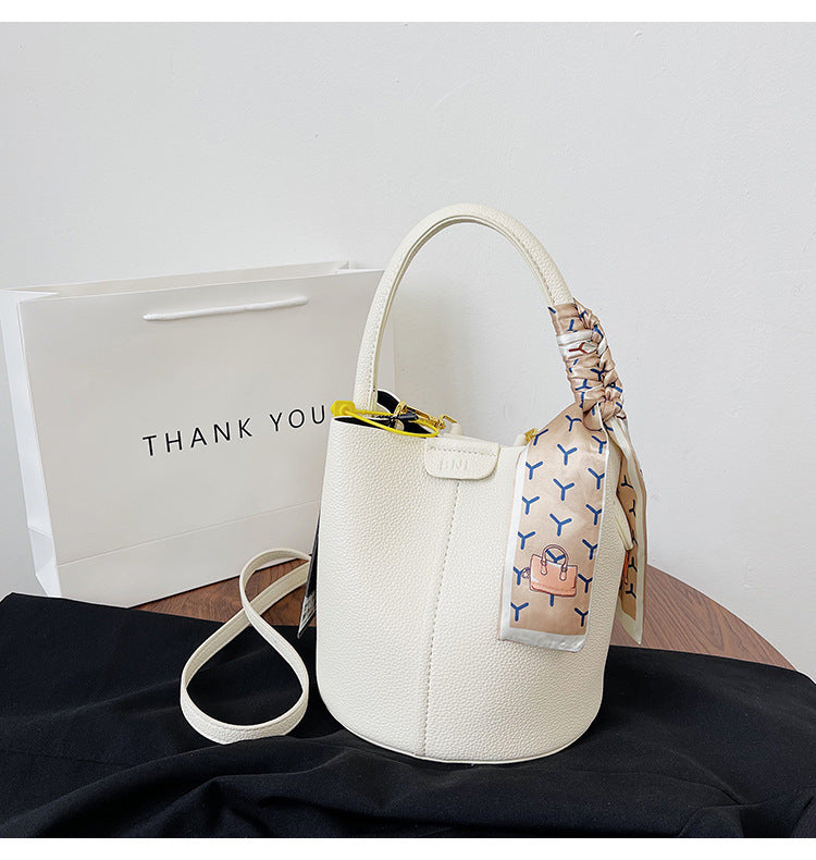 Bucket Bag Carrying Basket Texture Female Bag Simple Large Capacity Single Shoulder Crossbody Bag