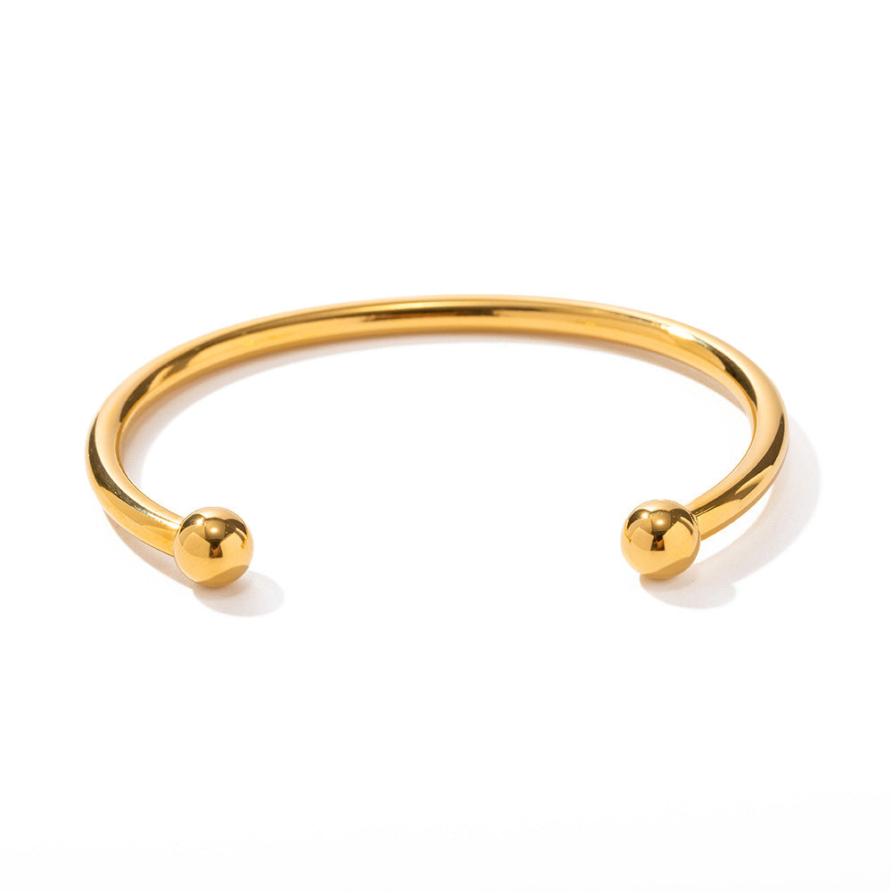 5pcs Design 18K Gold Stainless Steel Classic Ball Opening Bracelet Jewelry