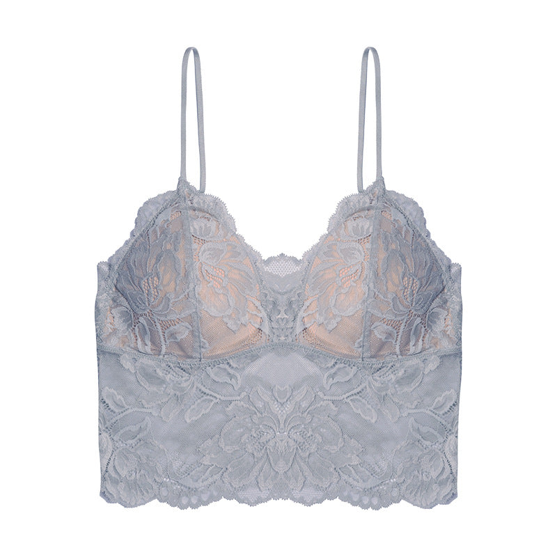Sexy Lace Women's Halter Bra Cover Set No Underwire Girls Thin Underwear Triangle Cup