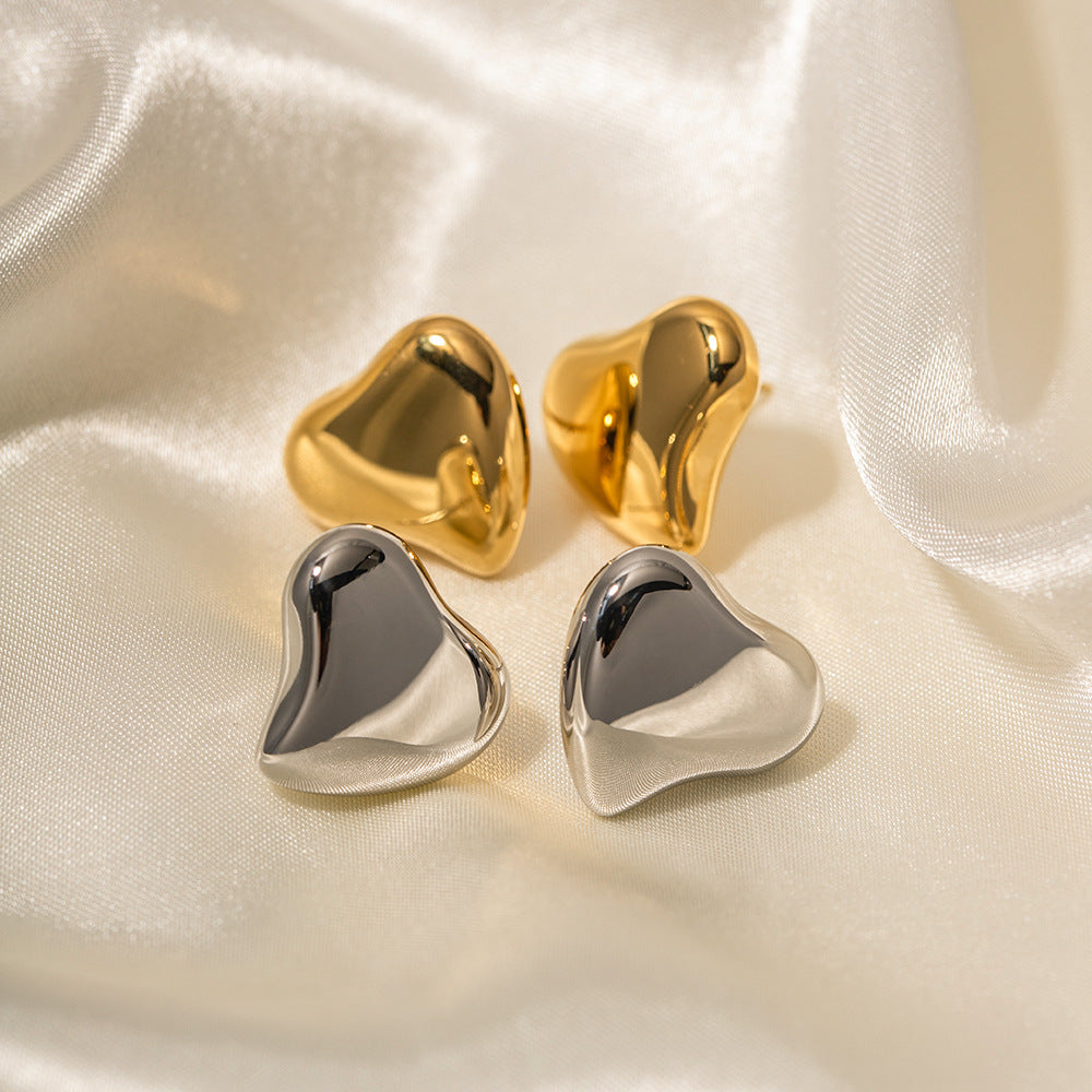 5pcs Accessories 16K Gold Irregular Love Earrings Exaggerated Design Sense Not Fading Earrings