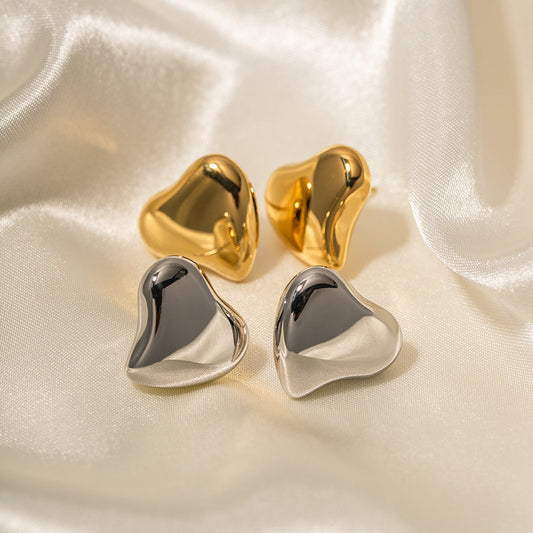 5pcs Accessories 16K Gold Irregular Love Earrings Exaggerated Design Sense Not Fading Earrings