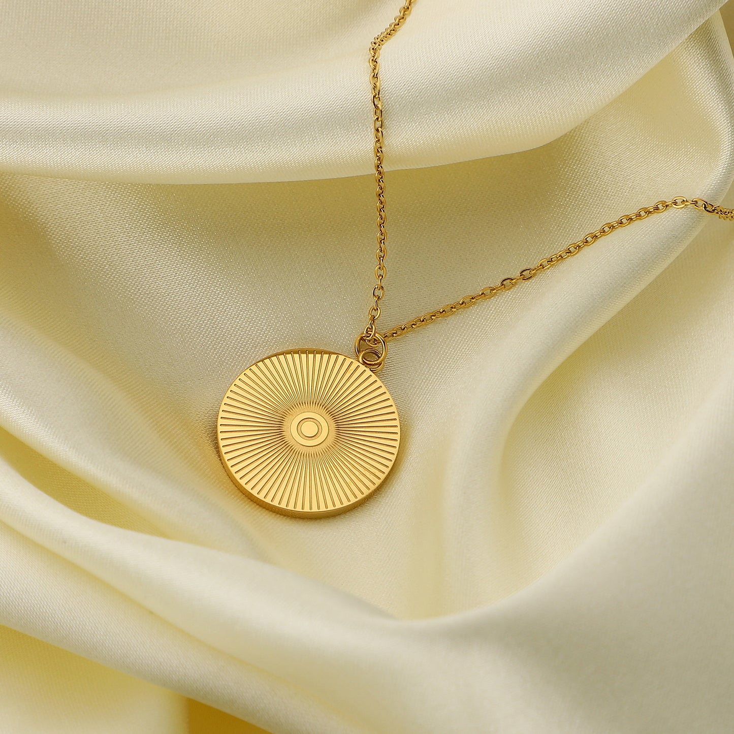5pcs Devil Eyes Pendant Necklace 18K Gold Plated 316L Stainless Steel Coin Necklace For Men And Women Jewelry