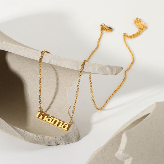 5pcs Hot Titanium Steel Plated Pendant With 18K Gold Stainless Steel Necklace For Women