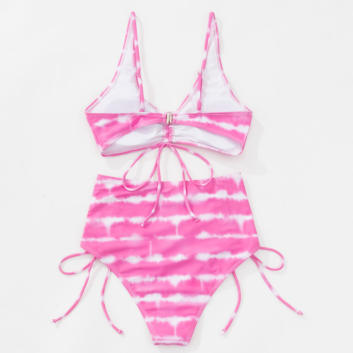 New Swimsuit Tie-Dye Split Swimsuit Female Bow Sexy Bikini
