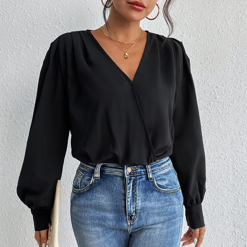Spring/Summer New Women's Commuter Jumpsuit Long Sleeve V-Neck Jumpsuit For Women