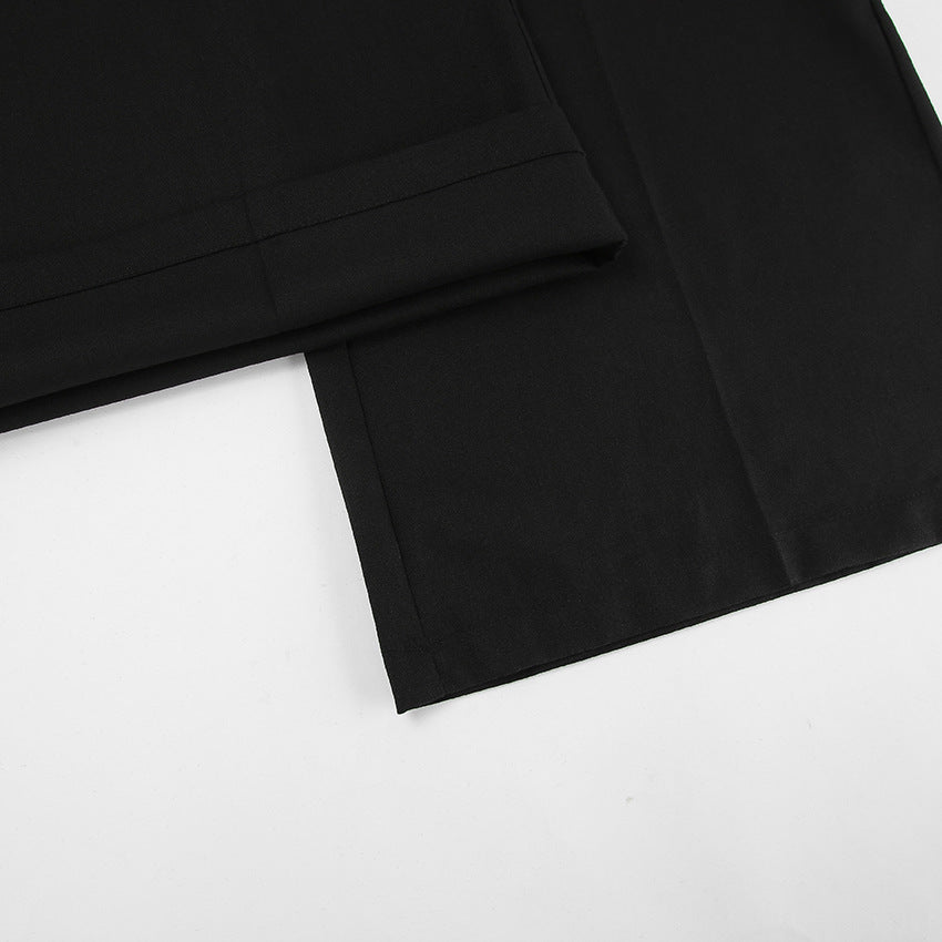 Fashion Casual Black Vest Vest Vest Pants Two-Piece Summer Design Sense Cotton Linen Suit For Women