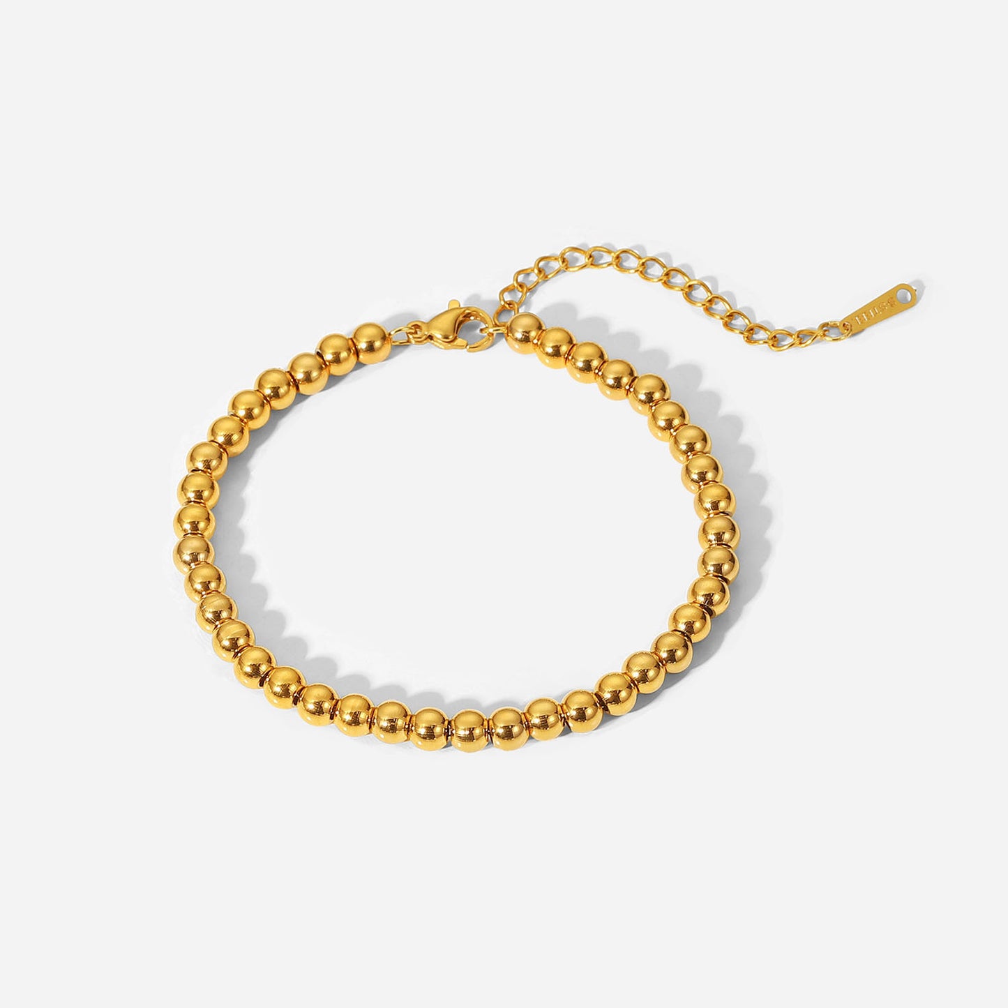 5pcs New Titanium Steel Bracelet 18K Gold Steel Ball Bracelet Stainless Steel Geometric Women's Bracelet Jewelry