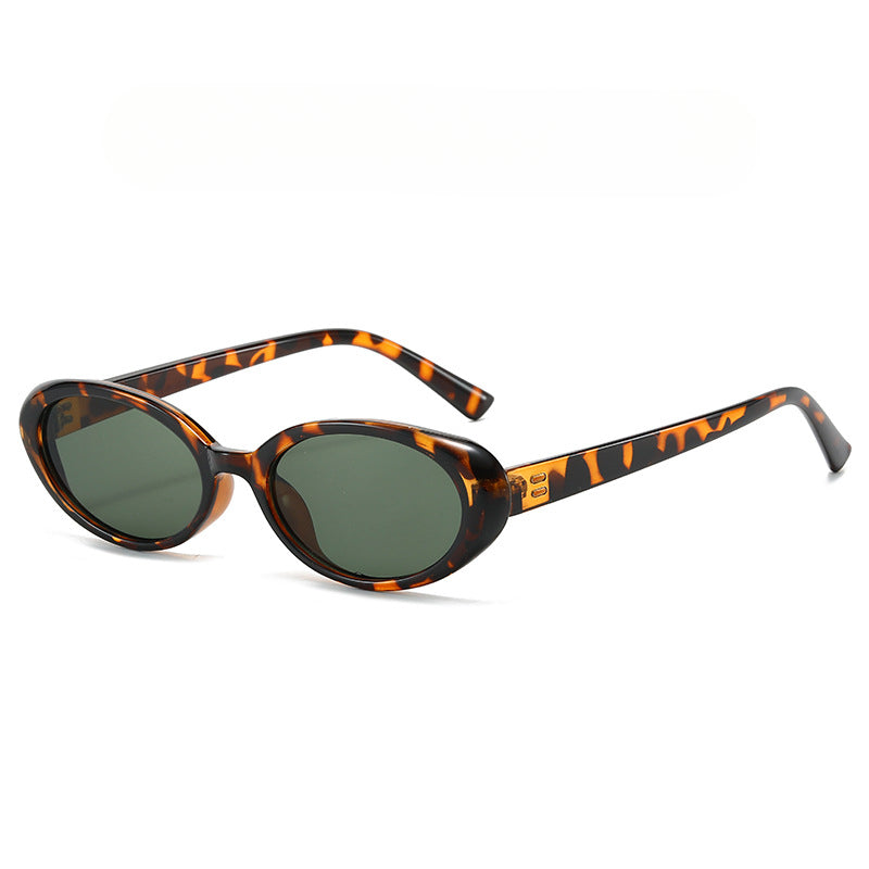 5 pairs Uv Protection Retro Oval Small Frame Sunglasses Women's Trend Hot Sunglasses