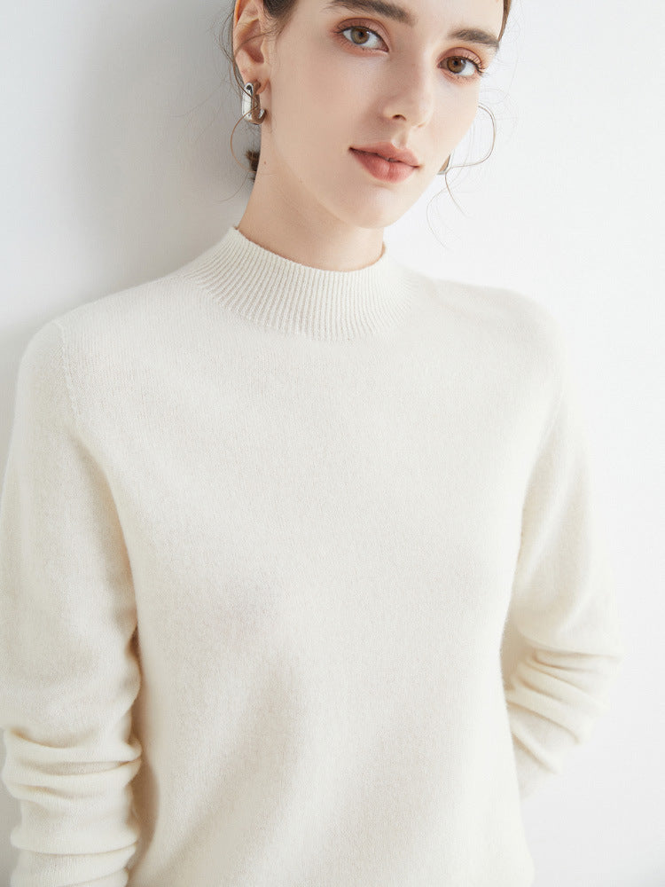 100 Pure Wool Knitwear Women's V-Neck Pullover Loose Base Shirt Autumn And Winter New Solid Color Sweater