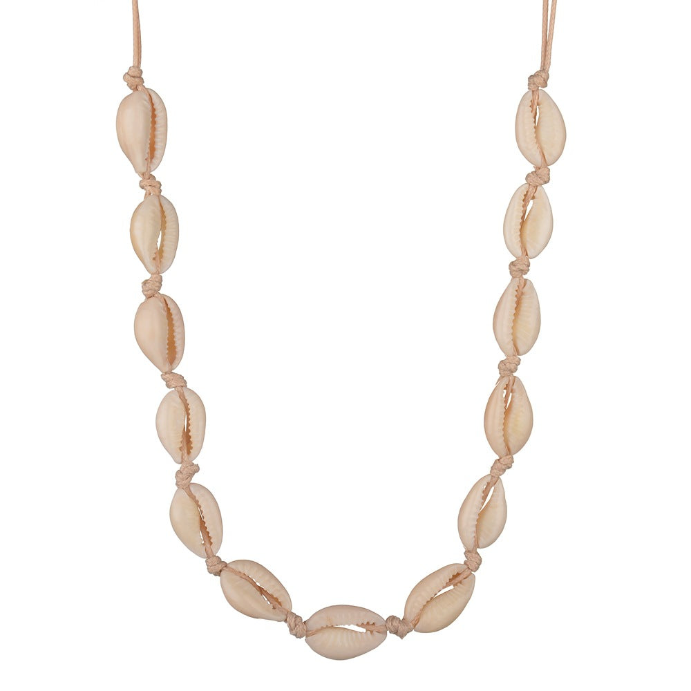 5 pcs Fashion Accessories Hawaiian Stylish Casual Collar Woven Shell Short Collarbone Necklace