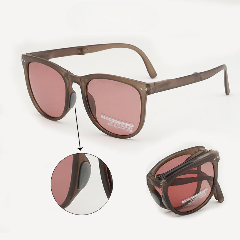 5 pairs UV400 Uv Sunscreen Sunglasses For Men Convenient Oval Frame Sunshade Folding Sunglasses For Women Polarizer