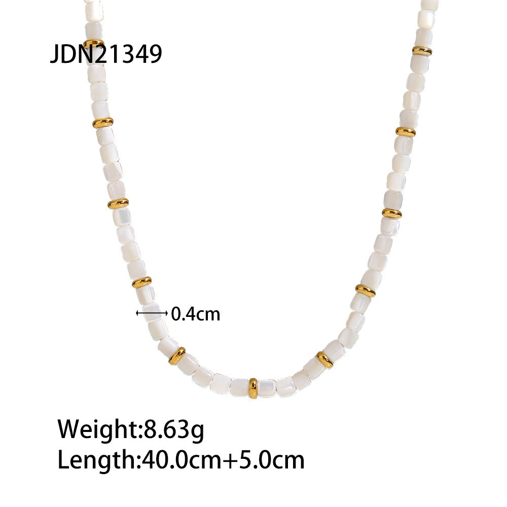 5 pcs Fashion With beaded Necklace Women Fashion Vintage Fold Collarbone Chain With Choker