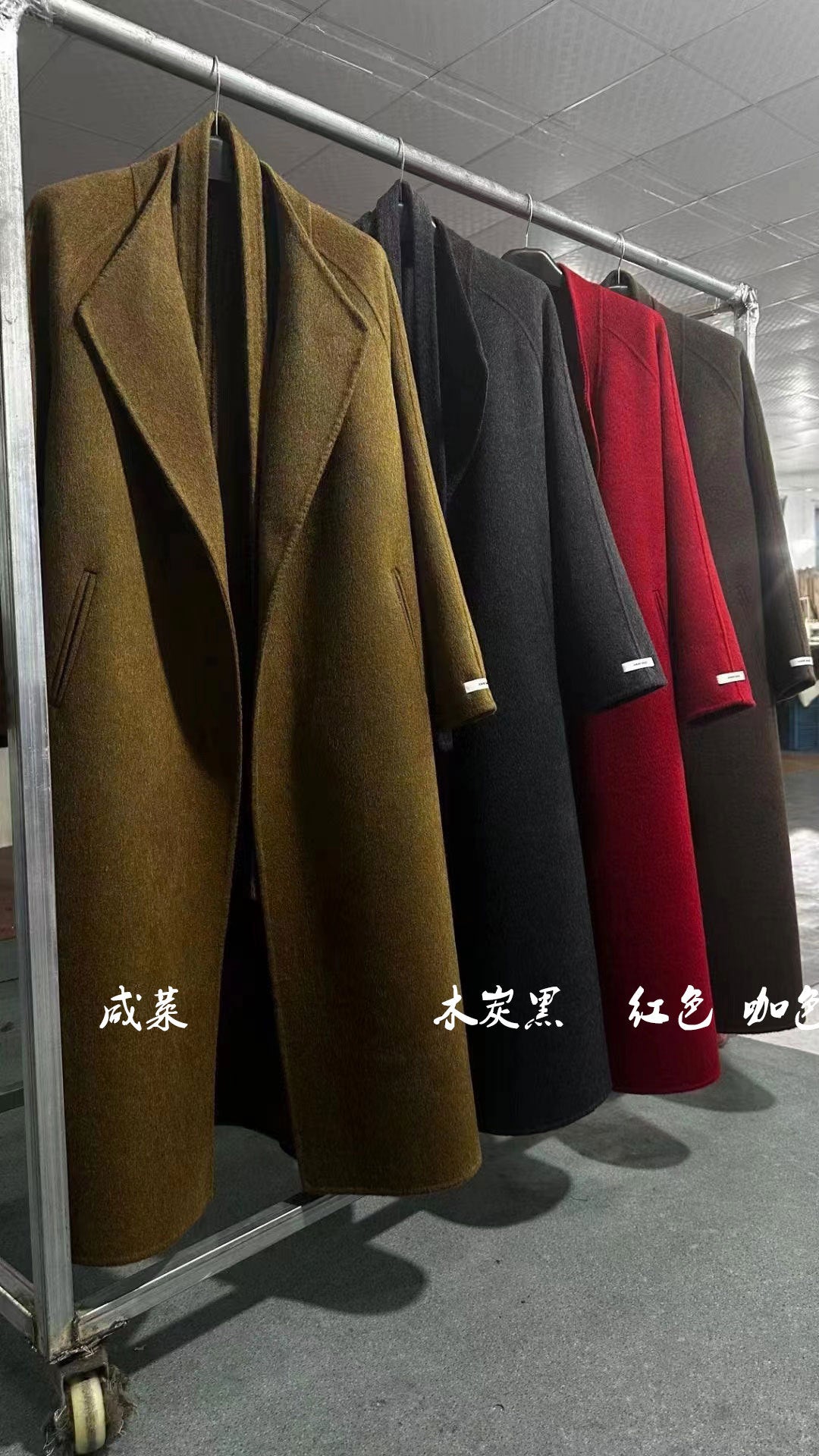 Autumn And Winter New Square Collar Plus Long Loose Bathrobe-Type Tie Long Wool Double-Sided Wool Coat For Women