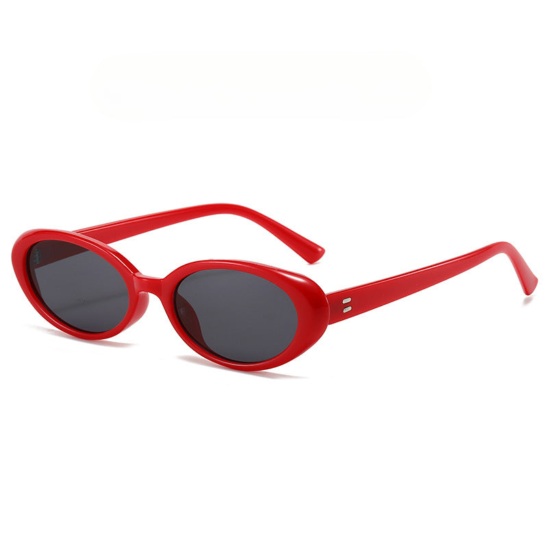 5 pairs Uv Protection Retro Oval Small Frame Sunglasses Women's Trend Hot Sunglasses
