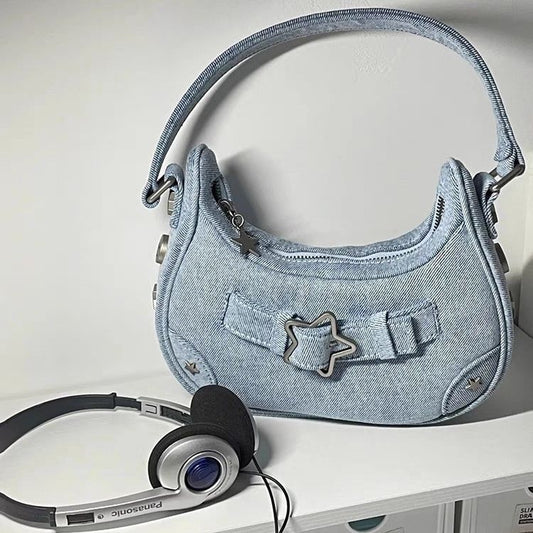 Y2K Bag Spice Girl Bag Retro Star Girl High-Grade Shoulder Bag Niche Hand Underarm Bag