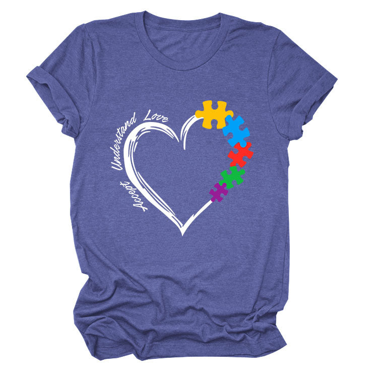 Fun Fashion Accept Understand Love Loose Casual Short Sleeves