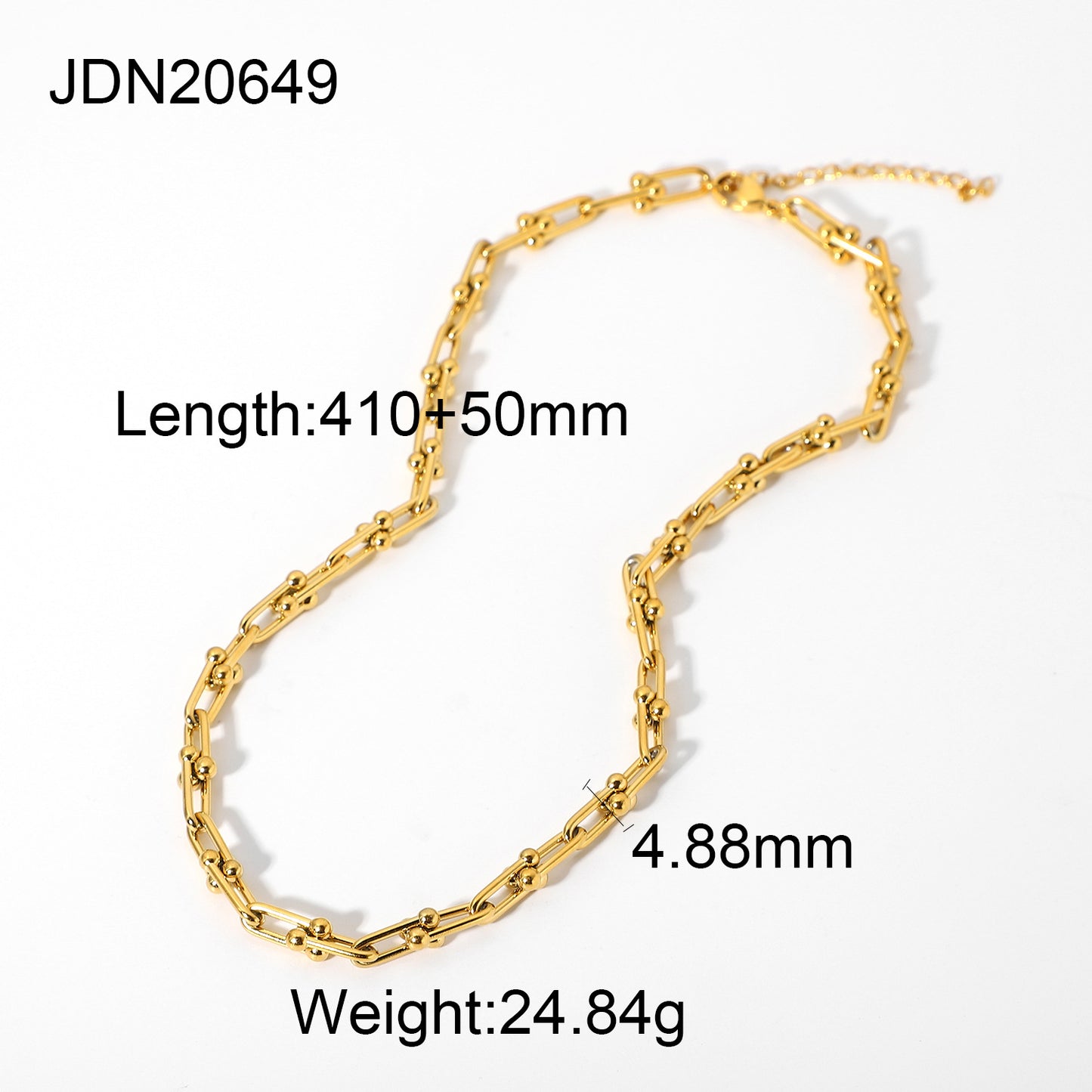 5pcs New Fashion 18K Gold Plated Stainless Steel Jewelry Handmade Chain Necklace Geometric Popular Necklace For Women