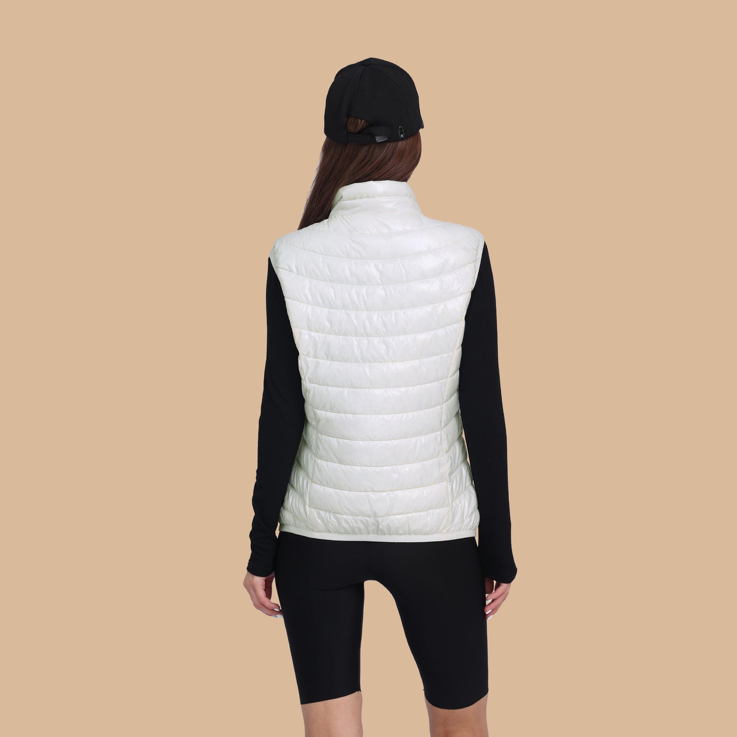 Women's Winter Ultra Light Warm And Anti-Packable Down Vest Jacket Sleeveless Stand-Up Collar Jacket With Pockets
