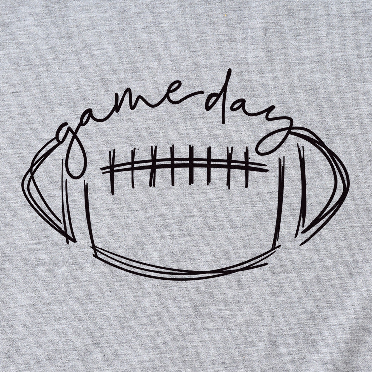 Wishgame Day Women's Casual Short Sleeve Top With Fun Rugby Pattern
