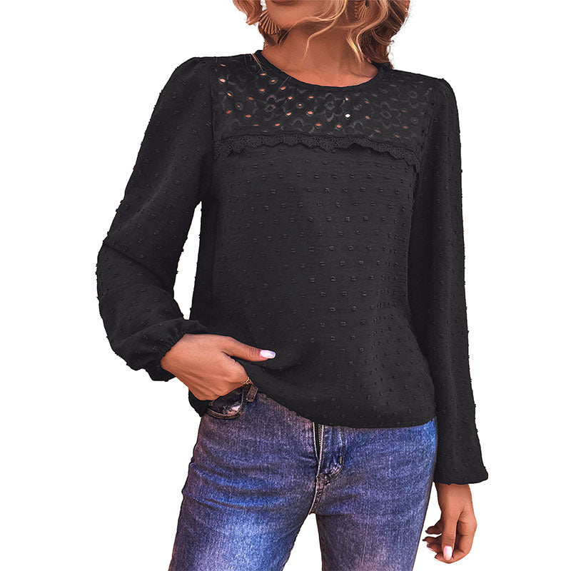 Seasonal Chic: Autumn/Winter Women's Long-Sleeved Shirt with New Design Sense Splicing